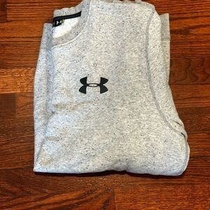 Under Armour Light Gray Speckled Pullover Sweatshirt with Black Logo